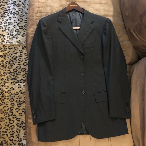 Borrelli Other - Borrelli Solid Navy Blue Sport Blazer 40R
